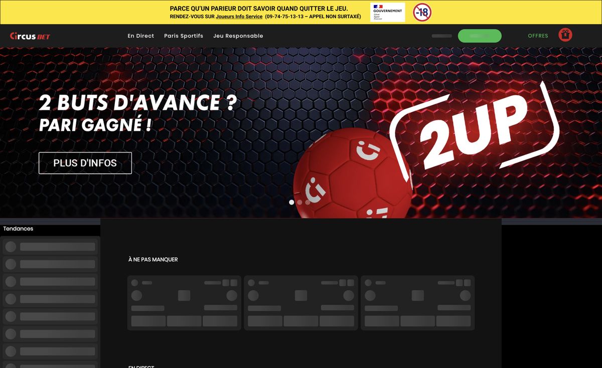 Page d'accueil du site officiel de Circus, capture relevée le 14 octobre 2026