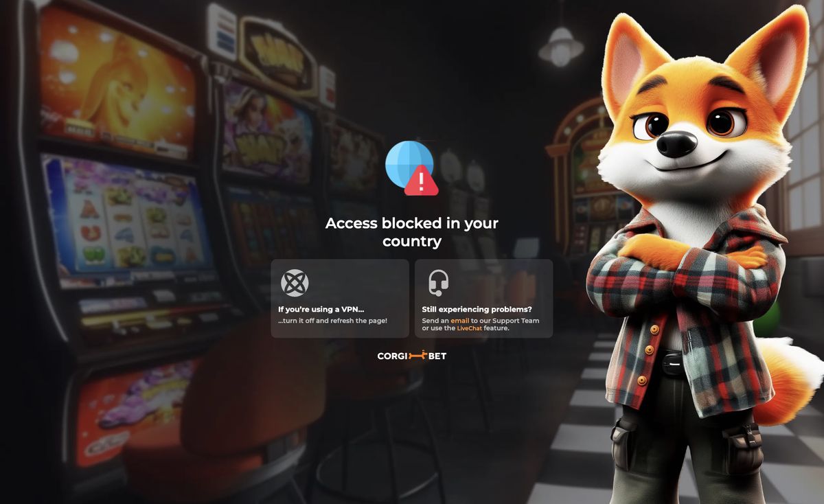 Page d'accueil du site officiel de CorgiBet, capture relevée le 14 octobre 2026