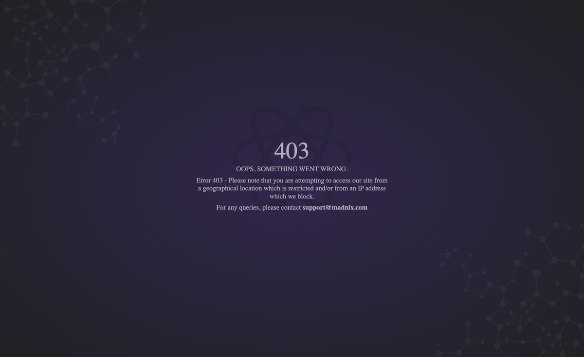 Page d'accueil du site officiel de Madnix, capture relevée le 14 octobre 2026