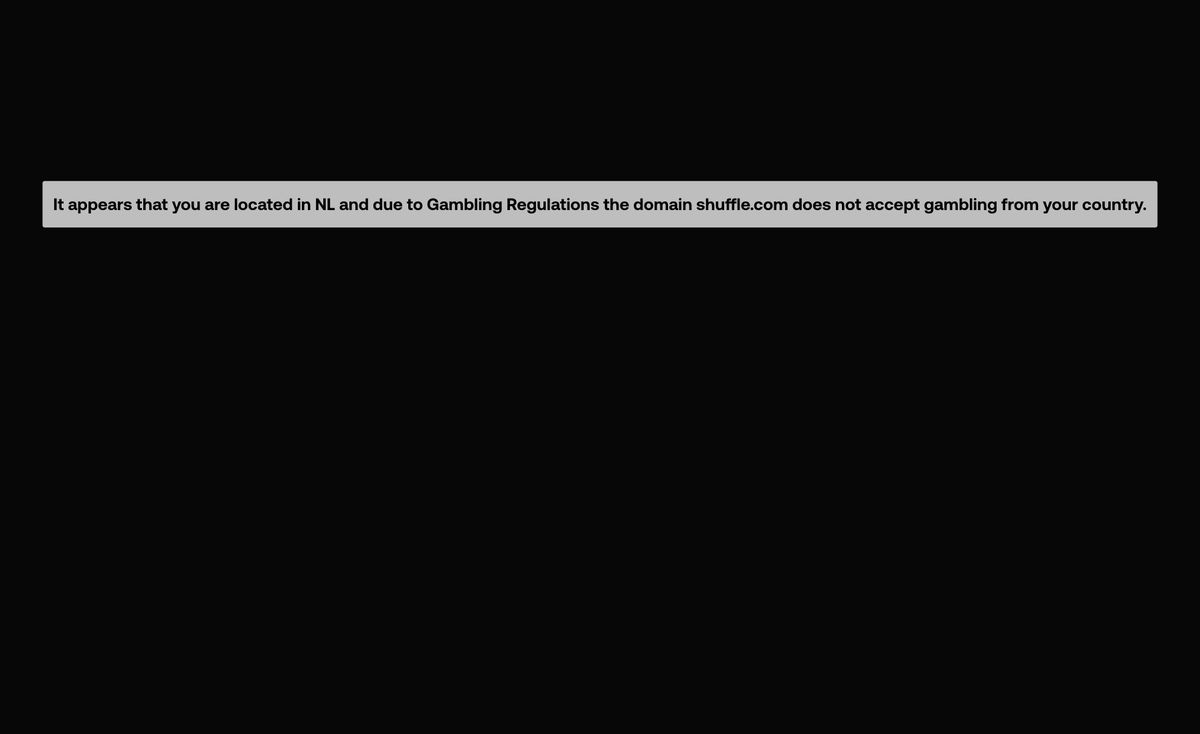 Page d'accueil du site officiel de Shuffle, capture relevée le 14 octobre 2026