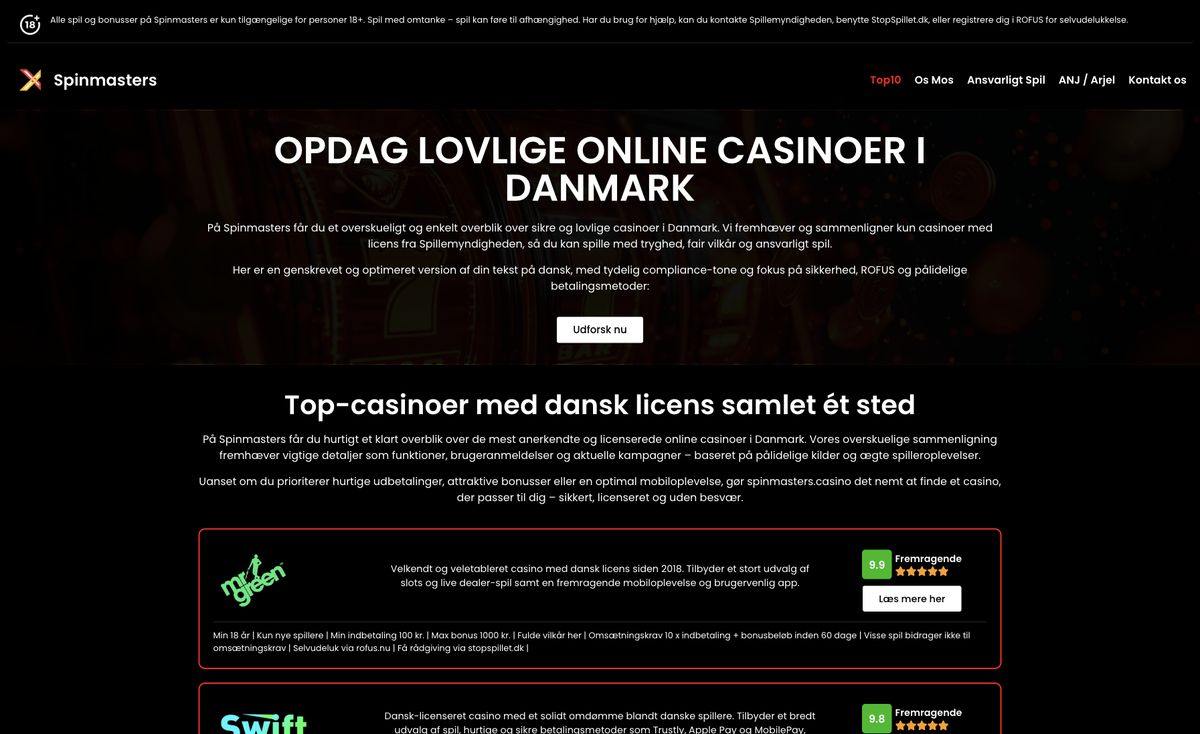 Page d'accueil du site officiel de Spin Masters, capture relevée le 14 octobre 2026
